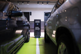 Electric Cars At a Charger